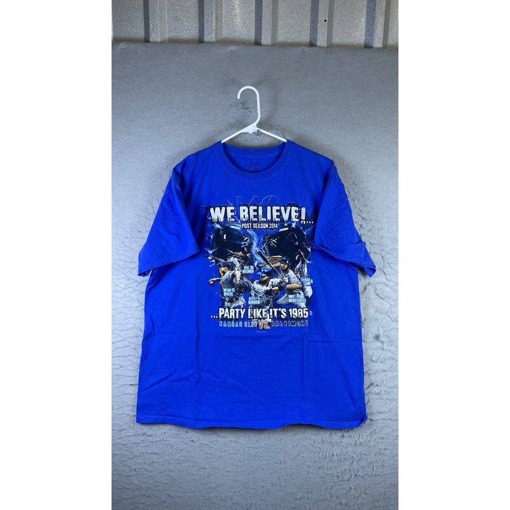 Port and Company T-Shirt Mens XL Blue Good 2014 MLB Postseason Kansas City Royal